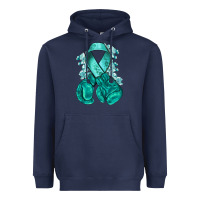 Navy teal ribbon with boxing gloves Heavyweight Hoodie - NancyCooperArtShop