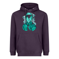 Plum teal ribbon with boxing gloves Heavyweight Hoodie - NancyCooperArtShop