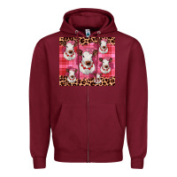 Burgundy calf valentines tumbler Zipper Hoodie - JahusDesignShop