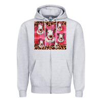 Heather Grey calf valentines tumbler Zipper Hoodie - JahusDesignShop