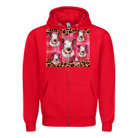 Red calf valentines tumbler Zipper Hoodie - JahusDesignShop