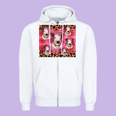 Calf Valentines Tumbler Zipper Hoodie Designed By Jahusdesignshop
