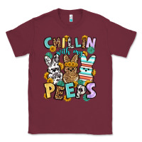 Burgundy Chillin with my peeps Easter Classic Tee - OliviaCreatesArt