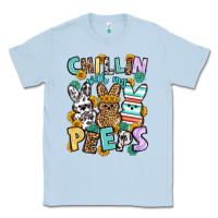 Dusty Blue Chillin with my peeps Easter Classic Tee - OliviaCreatesArt