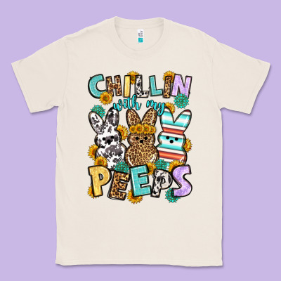 Chillin With My Peeps Easter Classic Tee Designed By Oliviacreatesart