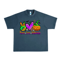 Midnight Navy peace love halloween Urban Heavy Tee - Zillion Design Studio