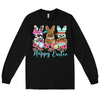 Black Happy Easter western peeps Long Sleeve Tee - OliviaCreatesArt