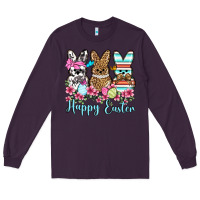 Plum Happy Easter western peeps Long Sleeve Tee - OliviaCreatesArt