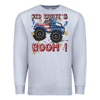 Heather Grey 4th of july png, monster truck Premium Sweatshirt - MaliasSmallBusiness