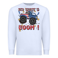 White 4th of july png, monster truck Premium Sweatshirt - MaliasSmallBusiness