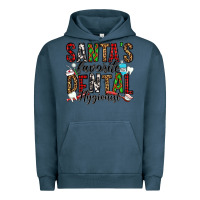 Pigment Midnight Navy santa's favorite dental hygienist Urban Hoodie - Jasminsmagicworld