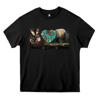 Black Peace lLve Bison Heavy Core Tee - LillyAllenDesigns