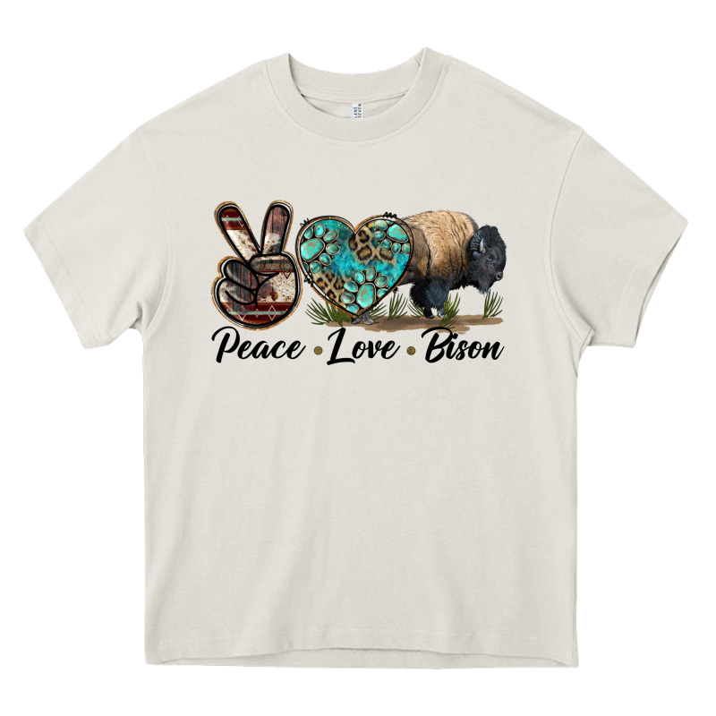 Peace Llve Bison Heavy Core Tee by LillyAllenDesigns | Teevron