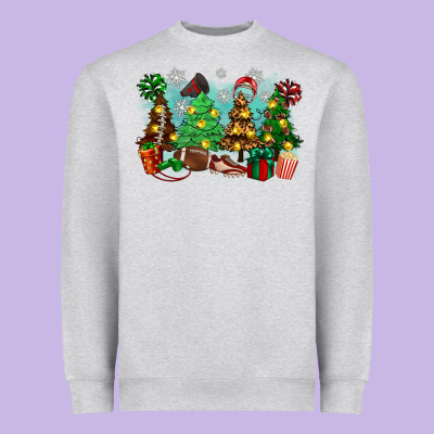 Heavyweight Sweatshirt christmas trees with football