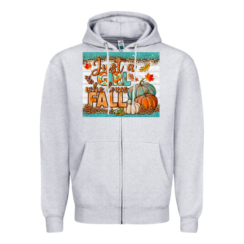 Just A Girl Who Loves Fall Mousepad Zipper Hoodie by BundleAndBundleShop | Teevron