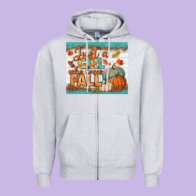 Just A Girl Who Loves Fall Mousepad Zipper Hoodie Designed By Bundleandbundleshop