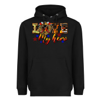 Black Love My Hero Firefighter Heavyweight Hoodie - LillyAllenDesigns