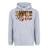 Heather Grey Love My Hero Firefighter Heavyweight Hoodie - LillyAllenDesigns