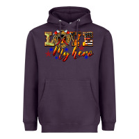 Plum Love My Hero Firefighter Heavyweight Hoodie - LillyAllenDesigns