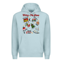 Blue Mist Merry Christmas Premium Hoodie - MaliasSmallBusiness