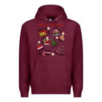 Burgundy Merry Christmas Premium Hoodie - MaliasSmallBusiness