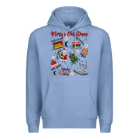 Colony Blue Merry Christmas Premium Hoodie - MaliasSmallBusiness