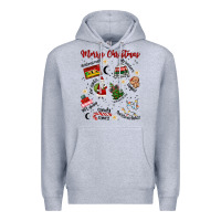 Heather Grey Merry Christmas Premium Hoodie - MaliasSmallBusiness
