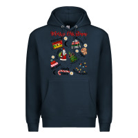 Navy Merry Christmas Premium Hoodie - MaliasSmallBusiness