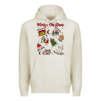 Oatmeal Heather Merry Christmas Premium Hoodie - MaliasSmallBusiness