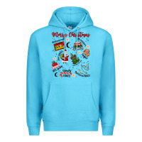 Ocean Blue Merry Christmas Premium Hoodie - MaliasSmallBusiness
