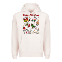 Pale Pink Merry Christmas Premium Hoodie - MaliasSmallBusiness