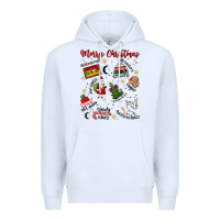 White Merry Christmas Premium Hoodie - MaliasSmallBusiness