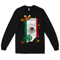 Black mexican indiana Long Sleeve Tee - CowhideDigitalArt