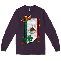Plum mexican indiana Long Sleeve Tee - CowhideDigitalArt