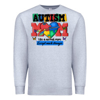 Heather Grey autism mom like a normal mom Premium Sweatshirt - MaliasSmallBusiness