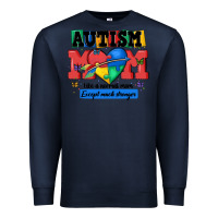 Navy autism mom like a normal mom Premium Sweatshirt - MaliasSmallBusiness