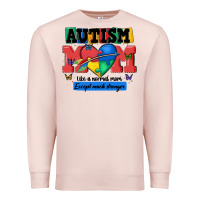 Pale Pink autism mom like a normal mom Premium Sweatshirt - MaliasSmallBusiness