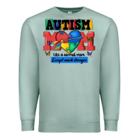 Seafoam autism mom like a normal mom Premium Sweatshirt - MaliasSmallBusiness
