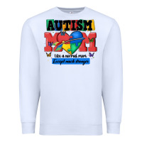 White autism mom like a normal mom Premium Sweatshirt - MaliasSmallBusiness