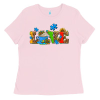 Bubblegum Pink autism coffee cup with sunflower Ladies Tee - AdoDesignShop