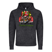 Vintage Black Merry Christmas Farm Truck With Baby Cow Vintage Hoodie - RanaPortraitStore