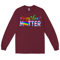 Burgundy trans lives matter Long Sleeve Tee - HRA Design Shop