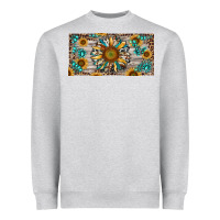 Heather Grey western sunflower and gemstone license plate Heavyweight Sweatshirt - RanaPortraitStore