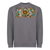 Western Sunflower And Gemstone License Plate Heavyweight Sweatshirt | Teevron