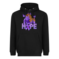 Black hope lavender ribbon all cancers Heavyweight Hoodie - NancyCooperArtShop
