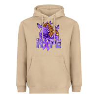 Mushroom hope lavender ribbon all cancers Heavyweight Hoodie - NancyCooperArtShop