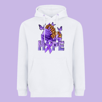 Hope Lavender Ribbon All Cancers Heavyweight Hoodie Designed By Nancycooperartshop
