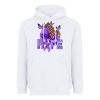 White hope lavender ribbon all cancers Heavyweight Hoodie - NancyCooperArtShop