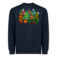 Navy christmas trees with basketball Heavyweight Sweatshirt - Zillion Design Studio