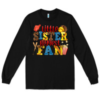 Black little sister biggest fan softball Long Sleeve Tee - AdoDesignShop